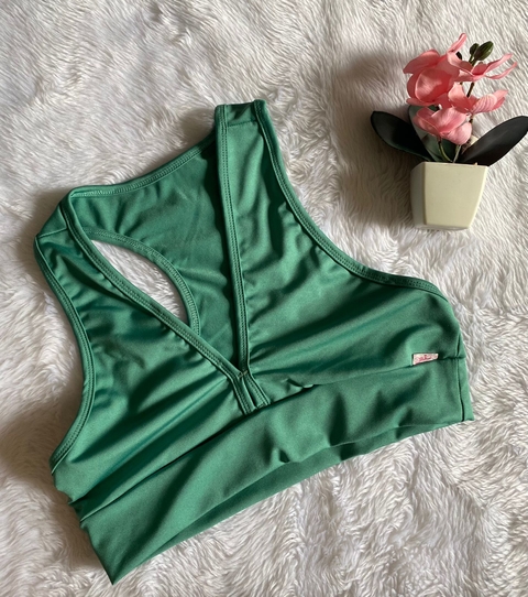 Top s/bojo alça grossa nadador ( Verde Esmeralda )