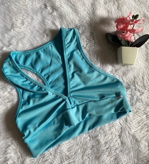 Top s/bojo alça grossa nadador ( Azul BB )