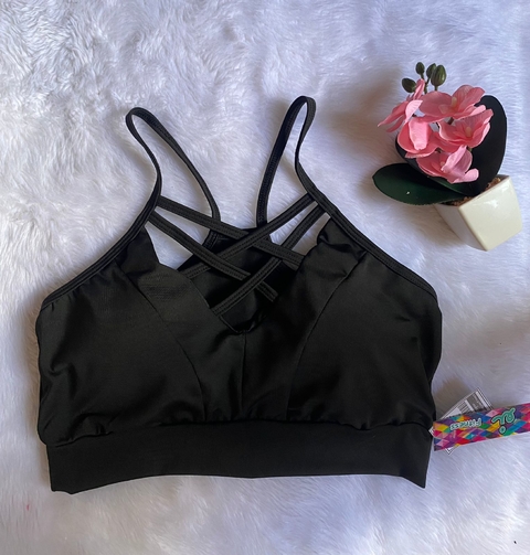 Top c/Bojo Trançado ( Preto )