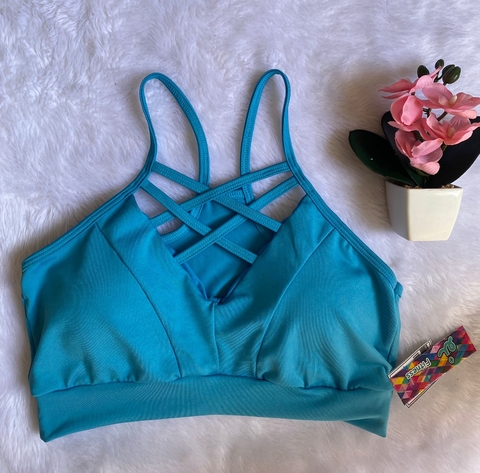 Top c/Bojo Trançado ( Azul BB )