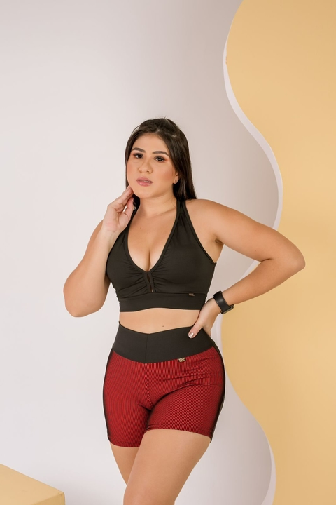 Top c/Bojo Alça Grossa ( Preto )