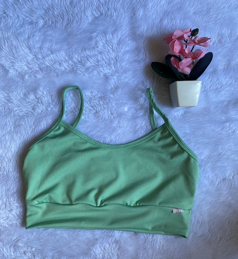 Top s/bojo Alça Fina Sutiã ( Verde BB )