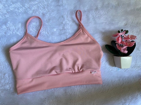 Top s/bojo Alça Fina Sutiã ( Rosa BB )