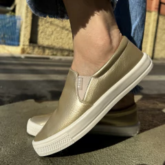 Tênis Feminino Five Slip On Dourado