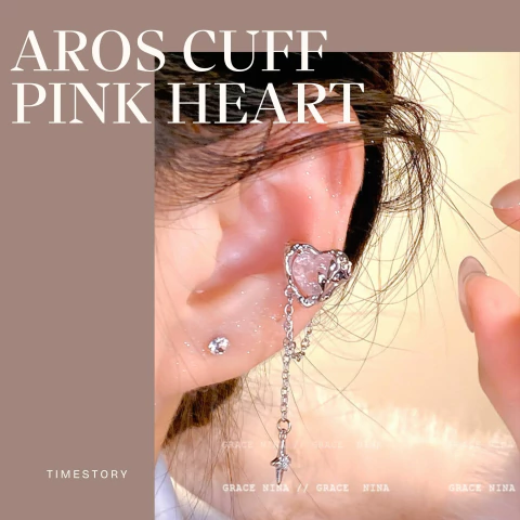 Aros Cuff Pink Heart (Por unidad)