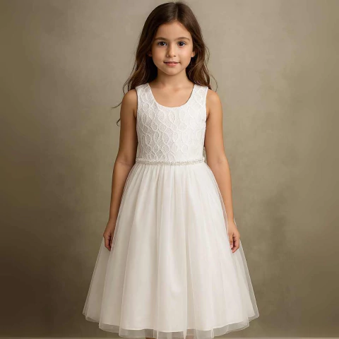 Vestido Infantil Branco ABS REF2043 - comprar online