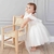 REF4123 Vestido Infantil Branco Tule Brilho Luxo Festa Aniversario Casamento Dama Princesa
