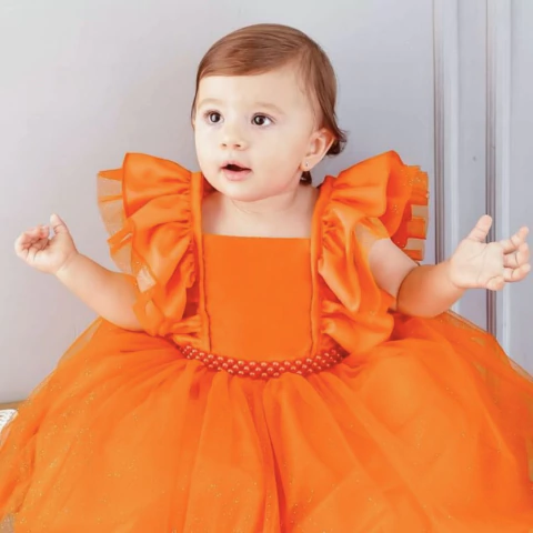 Vestido Midi em 25 Cores Festa Infantil 4 A 10 Ref4110