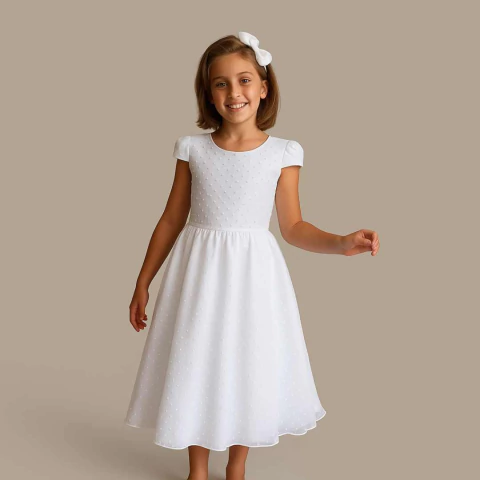 Vestido Festa Infantil Pipoquinha Branco REF4010