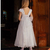 Ref4027 Vestido Infantil Longo Branco com Saia Tule Infantil Festa Batizado Formatura - comprar online