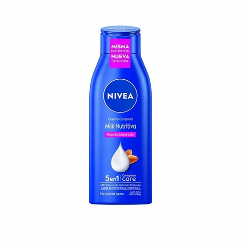 Crema corporal hidratante milk nutritiva 5 en 1 piel extra seca 400 ml - NIVEA - comprar online