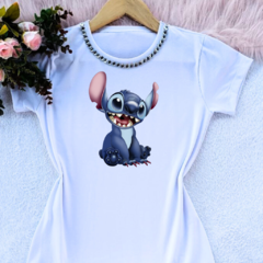 T-SHIRT - STITCH -COM PEDRARIAS
