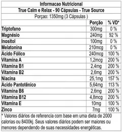 TRUE CALM RELAX 90 CAPS TRUE SOURCE - comprar online
