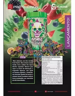 INSANE CLOWN 350 GRAMAS MORANGO COM KIWI DEMONS LAB - comprar online