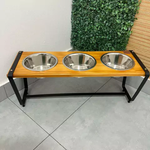 Comedouro Paris SELECT Triplo Tigela em Inox