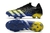 Chuteira Adidas Predator Freak Cano Alto .1 Low FG Preta, Azul e Amarela Campo - loja online