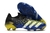 Chuteira Adidas Predator Freak Cano Alto .1 Low FG Preta, Azul e Amarela Campo