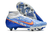 Chuteira Nike Mercurial Air Zoom 9 Elite SG-PRO Trava Mista Branca e Azul