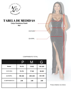 Vestido longo de paetê com fenda lateral formatura - As Marias e Maria 
