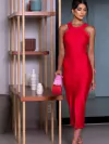 Vestido Midi Malha Prada Vermelho Juliana