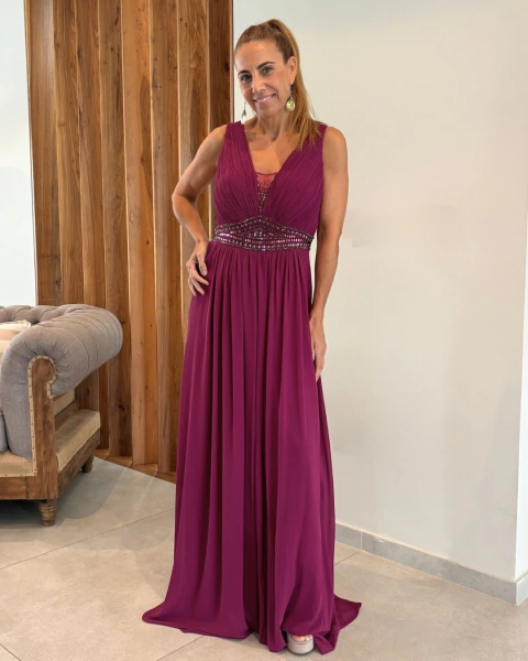 Vestido Magenta - Bordado