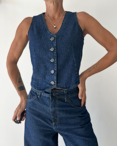 Chaleco Denim Blue Intense - tienda online