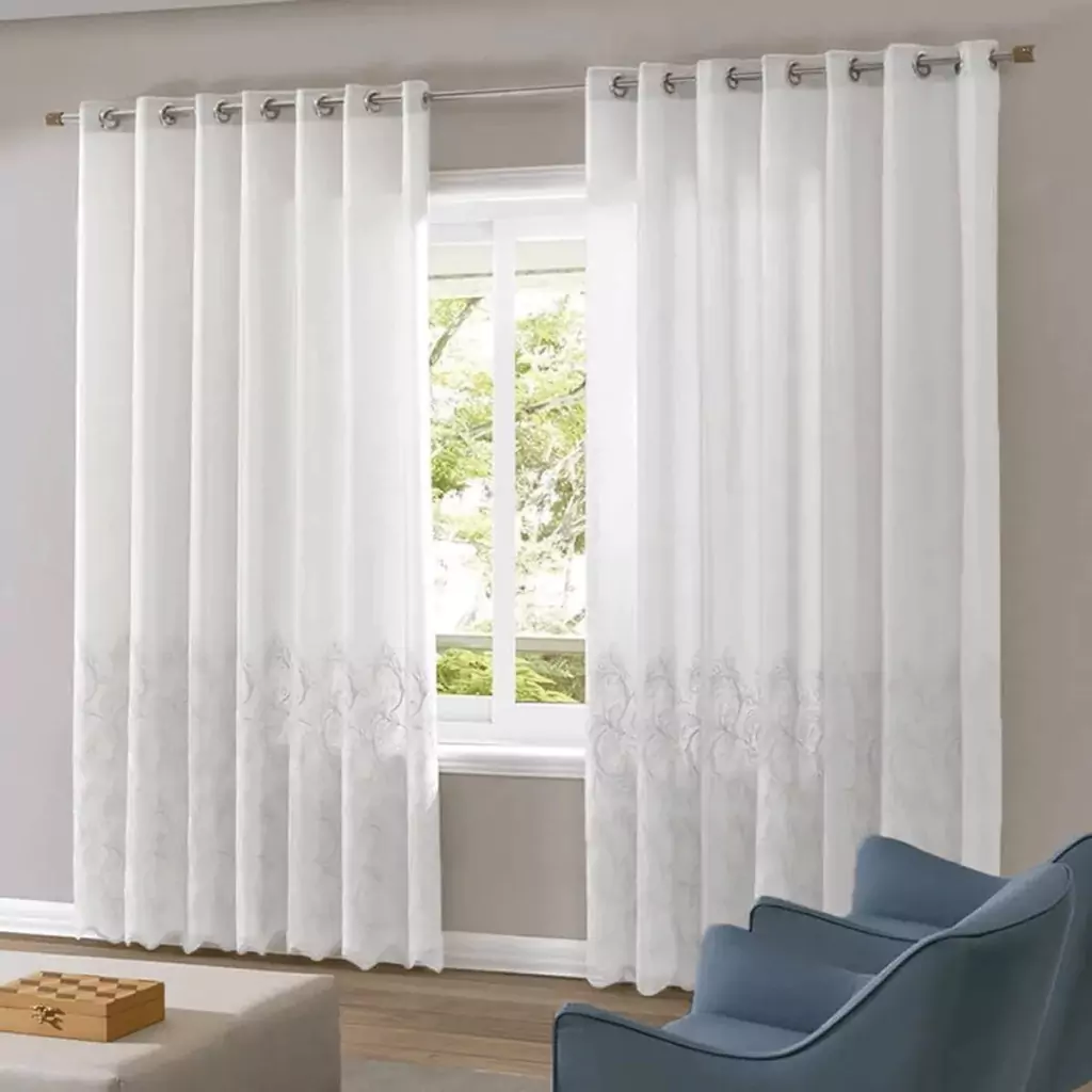 Cortina Duplex Valência Barrada Bella 4,20M X 2,50M Branco