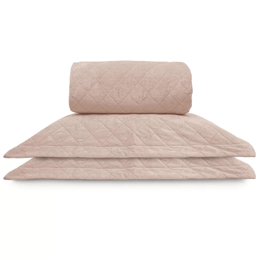Kit Colcha com Porta Travesseiro Velvet Queen- Appel