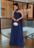 Vestido Marina, Vestido longo no tecido tule com elastano, com zipper nas costas, com bojo, detalhe drapeado na cintura e uma capa longa. - Loja Helena Alves