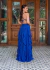 Vestido Yanka, Vestido longo de festano tecido Crepe de seda com bojo, detalhe na cintura, babado e fenda. - comprar online