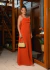 Thassia, Vestido longo de festa no tecido Crepe de Seda, detalhe no busto e decote nas costas.