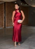 Vestido midi de cetim.