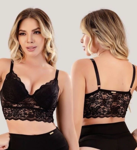 Sutiã top renda Bojo JESSICA - Preto - comprar online