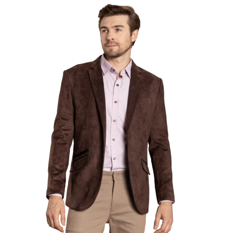 BLAZER SUEDE SLIM FIT MARROM