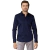 CAMISA SOCIAL ALGODÃO COM ELASTANO ACETINADA SLIM FIT AZUL MARINHO
