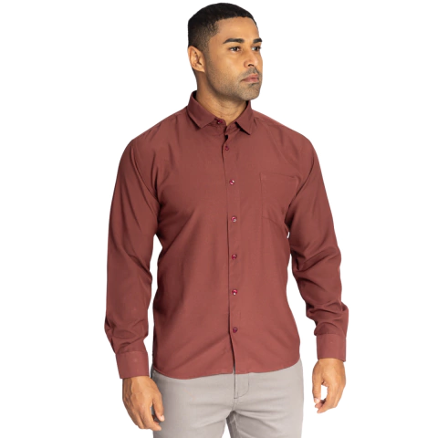 CAMISA MICROFIBRA TRADICIONAL COM BOLSO TERRACOTA
