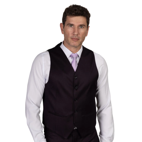 COLETE DE POLIVISCOSE SLIM FIT MARSALA