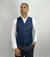 COLETE DE POLIVISCOSE SLIM FIT AZUL CARBONO na internet