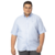 CAMISA PLUS SIZE MISTA MANGA CURTA AZUL CLARA LISTRADA
