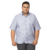CAMISA PLUS SIZE MISTA MANGA CURTA CINZA LISTRADA