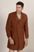 SOBRETUDO LÃ PRENSADADA SLIM FIT TERRACOTA - Zarref Moda Masculina