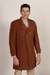 SOBRETUDO LÃ PRENSADADA SLIM FIT TERRACOTA - loja online
