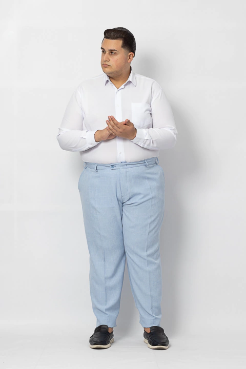 CALÇA PLUS SIZE MELANGE TRADICIONAL AZUL CLARA