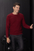 SUÉTER DE LÃ SLIM FIT TRABALHADO VERMELHO - Zarref Moda Masculina
