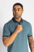 POLO PIQUET ALGODÃO COM ELASTANO COM ZÍPER AZUL PETRÓLEO - Zarref Moda Masculina