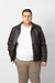 JAQUETA PLUS SIZE DE PU SLIM MARROM na internet