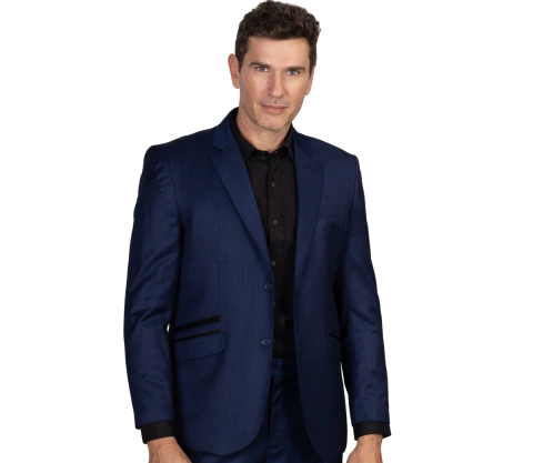 BLAZER SLIM FIT POLIVISCOSE DETALHE NO BOLSO AZUL CARBONO
