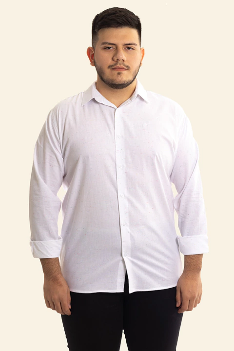 CAMISA SOCIAL ALGODÃO TRADICIONAL BRANCA