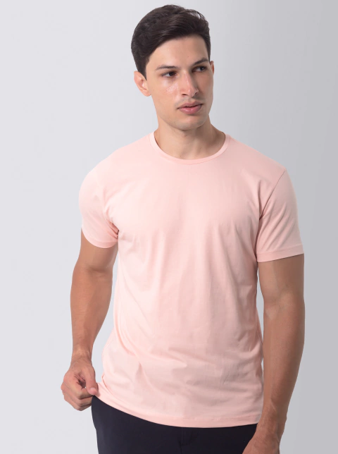 T-shirt Algodão Egípcio Pêssego