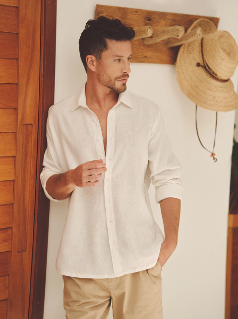 Camisa Linho Off White